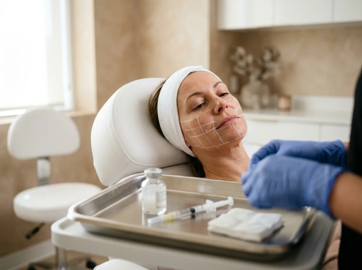 Preparação para aplicação de bioestimulador de colágeno na face